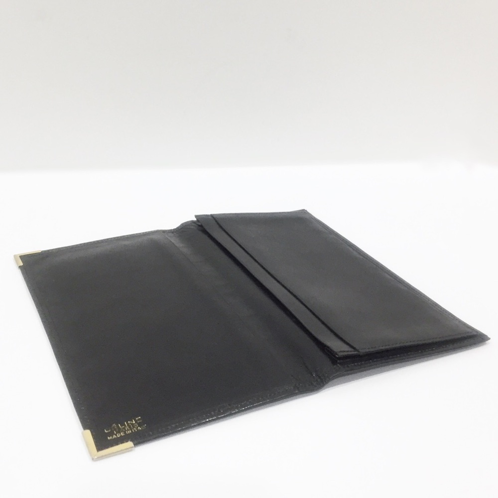 Celine carriage logo black leather large vintage bifold wallet - Picture 7 of 11